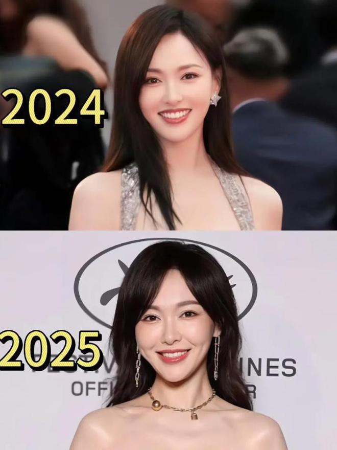 老！戛纳红毯生图：苹果肌下垂鱼尾纹能当眼线尊龙凯时人生就是搏平台41岁唐嫣断崖式衰(图4)